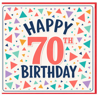 70th Birthday Card, Happy 70th Birthday Confetti Design