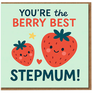 Stepmum Mother's Day Card - You're the Berry Best - Cute Strawberry Pun for Step Mum from Kids