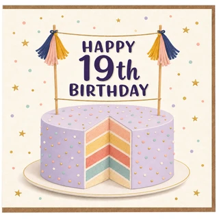 19th Birthday Card, Happy 19th Birthday Card for Her or Him