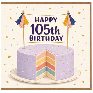 105th Birthday Card, Happy 105th Birthday Card for Her or Him