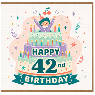 42nd Birthday Card, Happy 42nd Birthday Card