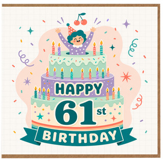 61st Birthday Card, Happy 61st Birthday Card