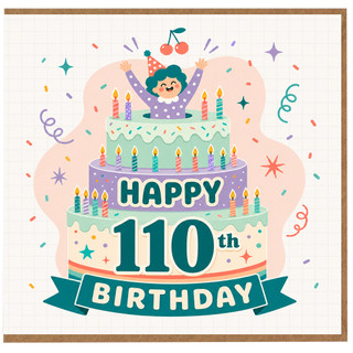 110th Birthday Card, Happy 110th Birthday Card