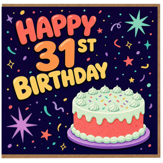 31st Birthday Card, Happy 31st Birthday Card