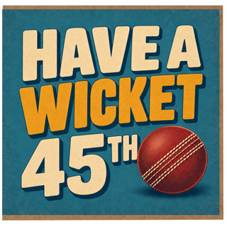45th Birthday Card, 45th Birthday Cricket Card