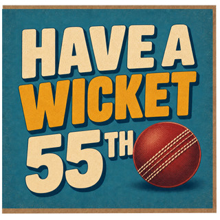 55th Birthday Card, Have a Wicket 55th Cricket Card