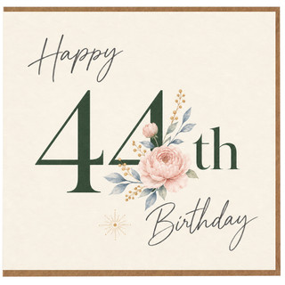 44th Birthday Card, Happy 44th Birthday Floral Card