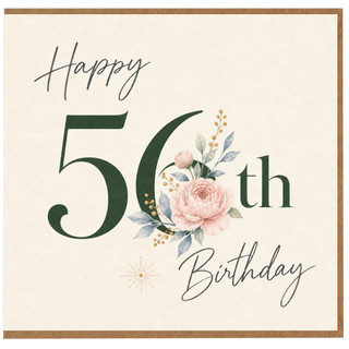 56th Birthday Card, Happy 56th Birthday Floral Card