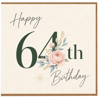 64th Birthday Card, Elegant Floral Birthday Card