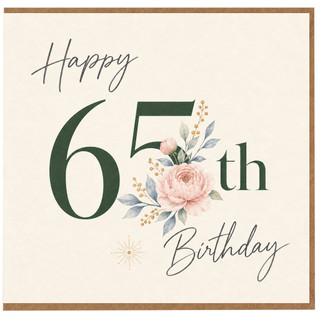 65th Birthday Card, Happy 65th Birthday Floral Card