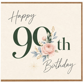 90th Birthday Card, Happy 90th Birthday Floral Card