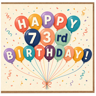 73rd Birthday Card, Happy 73rd Birthday Balloon Design