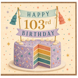 103rd Birthday Card, Happy 103rd Birthday Greeting Card