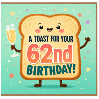 62nd Birthday Card, A Toast For Your 62nd Birthday Card