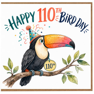 110th Birthday Card, Happy 110th Birthday Toucan Card