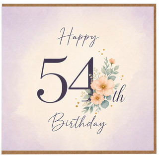 54th Birthday Card, Happy Birthday Floral Age 54 Card