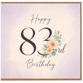 83rd Birthday Card, Floral Happy Birthday Card