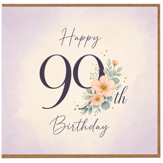 90th Birthday Card, Floral Happy 90th Birthday Card