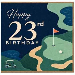 23rd Birthday Card, Golf Themed Happy 23rd Birthday Card