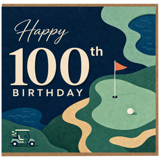 100th Birthday Card, Happy 100th Birthday Golf Card