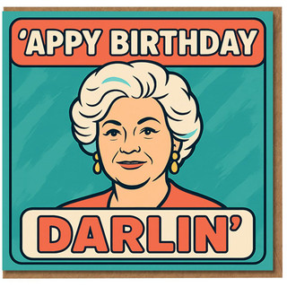 Appy Birthday Darlin' Funny Birthday Card - Retro Illustration, Cheeky British Humour for Friends or Family