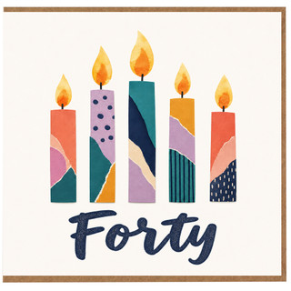 40th Birthday Card, Forty Candles Birthday Card