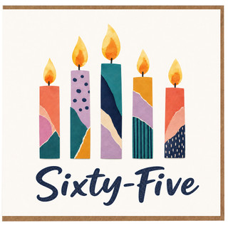 65th Birthday Card, Sixty - Five Candles Design