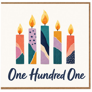101st Birthday Card, One Hundred One Candles Design