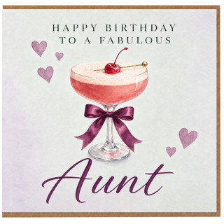 Aunt Birthday Card, Happy Birthday to a Fabulous Aunt Cocktail Design