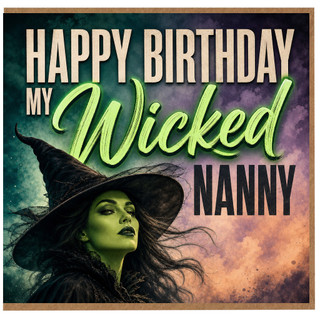 Nanny Birthday Card, Happy Birthday My Wicked Nanny Halloween Witch Design