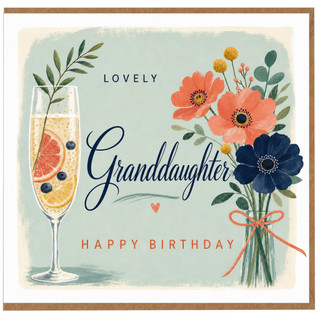 Granddaughter Birthday Card, Lovely Floral Happy Birthday Card