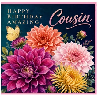 Cousin Birthday Card, Happy Birthday Amazing Cousin Floral Card