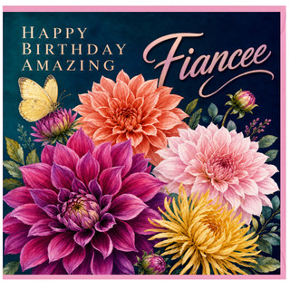 Fiancee Happy Birthday Card, Amazing Fiancee Birthday Card with Floral Design