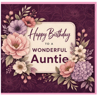 Auntie Birthday Card, Happy Birthday to a Wonderful Auntie Floral Card