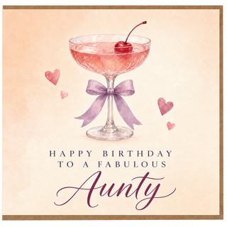 Aunty Birthday Card, Happy Birthday to a Fabulous Aunty Cocktail Design