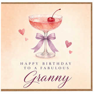 Granny Birthday Card, Happy Birthday to a Fabulous Granny Cocktail Design