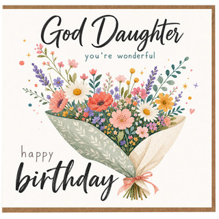 God Daughter Happy Birthday Card, Floral Bouquet Daughter Birthday Card