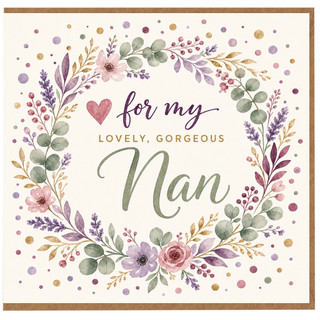 Nan Birthday Card, Lovely Gorgeous Nan Floral Greeting Card