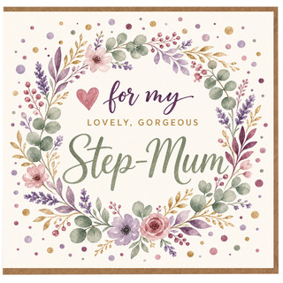 Step-Mum Birthday Card, For My Lovely Gorgeous Step - Mum Floral Greeting Card