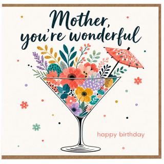 Mother Birthday Card, You're Wonderful Happy Birthday Card