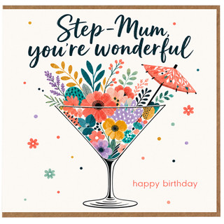 Step - Mum Birthday Card, You're Wonderful Happy Birthday Card