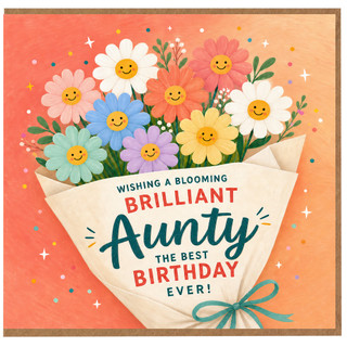 Aunty Birthday Card, Blooming Brilliant Birthday Card for Aunty