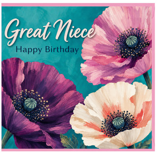 Great Niece Happy Birthday Card, Floral Birthday Card for Great Niece