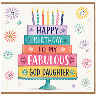 God Daughter Birthday Card, To My Fabulous God Daughter, Happy Birthday Card