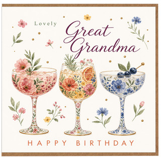 Great Grandma Birthday Card, Floral Happy Birthday Greeting Card
