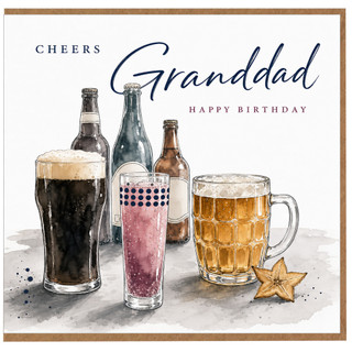 Granddad Birthday Card, Cheers Happy Birthday Beer Card