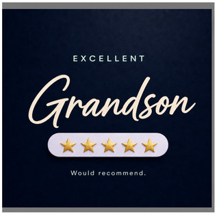 Grandson Card, Excellent Grandson Five Star Card, Would Recommend