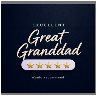 Great Granddad Card, Excellent Great Granddad With Five Stars
