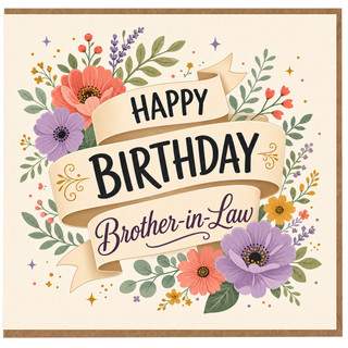 Brother - in - Law Happy Birthday Card, Floral Birthday Card for Brother - in - Law