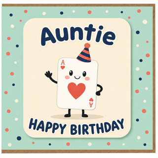 Auntie Birthday Card, Cute Happy Birthday Card for Auntie